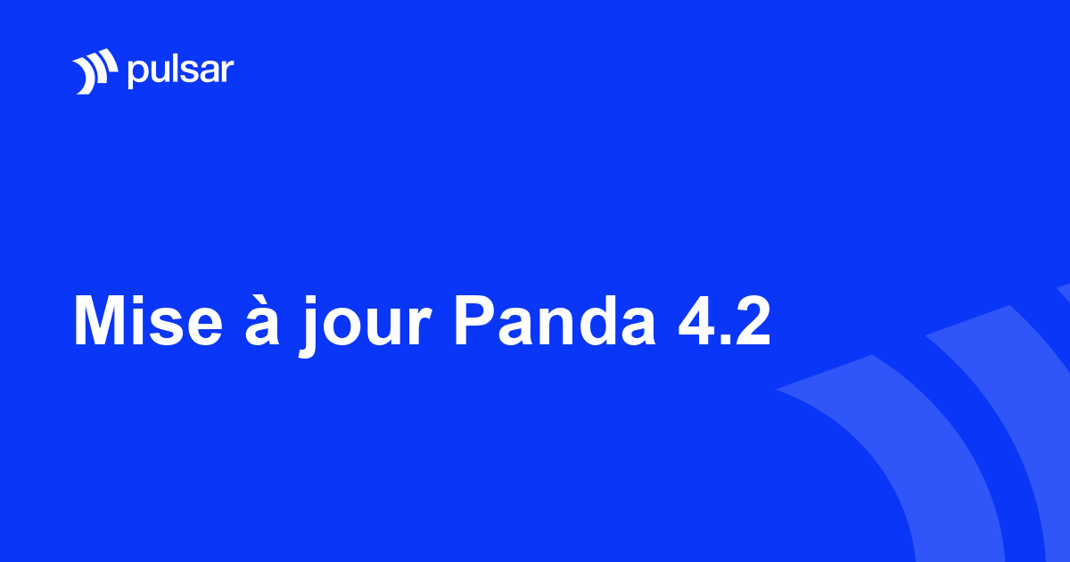 Mise à jour Panda 4.2